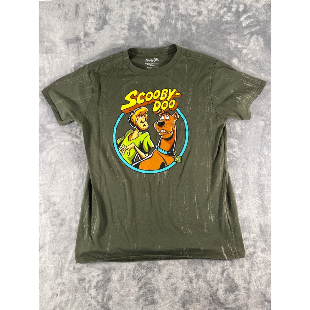Scooby-Doo Shaggy Graphic T-Shirt Olive Green Boys XL 46-48 Cartoon Tee
